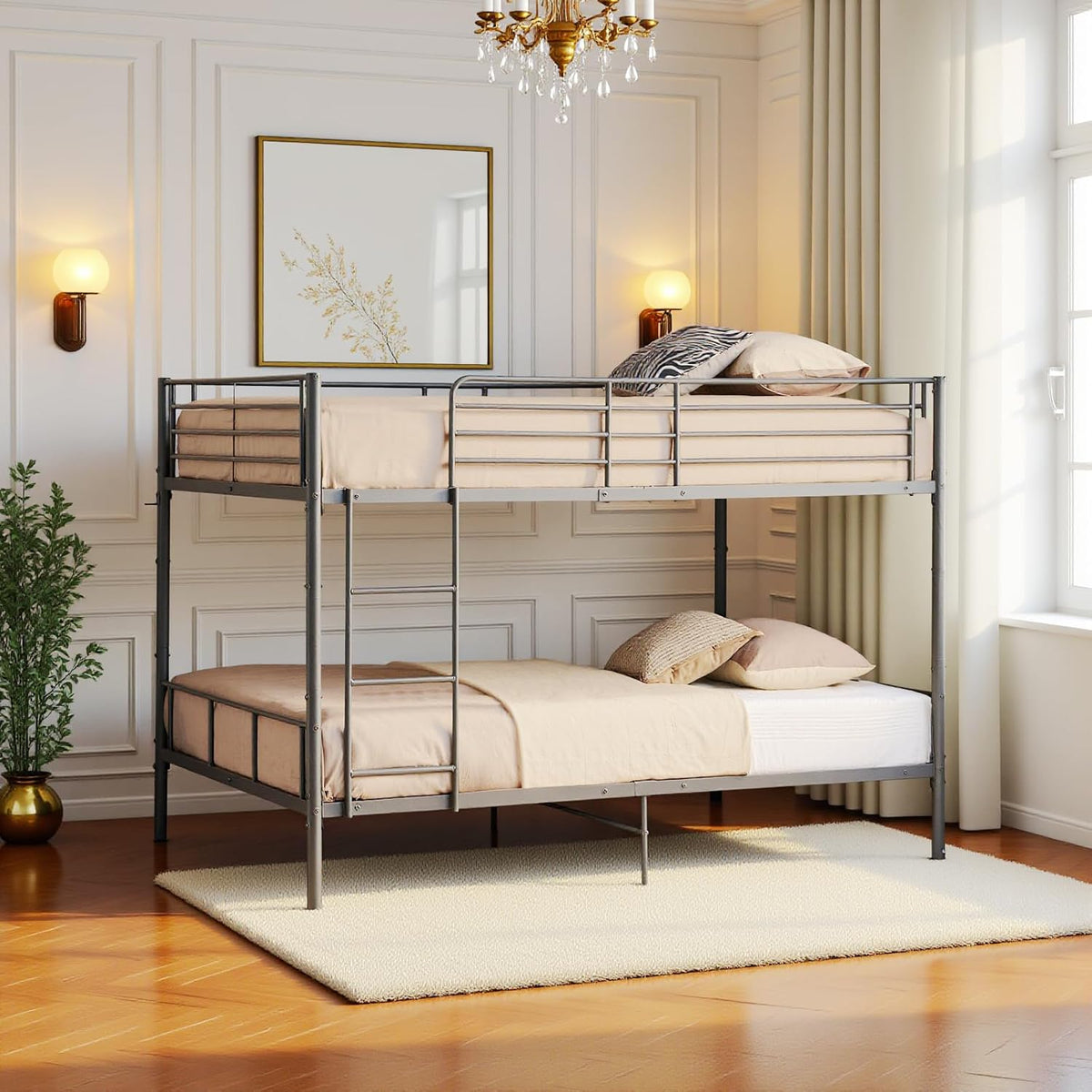 Letto a castello DORAFAIR, Nero, 140 × 200 cm, metallo, materasso non incluso, per camera da letto