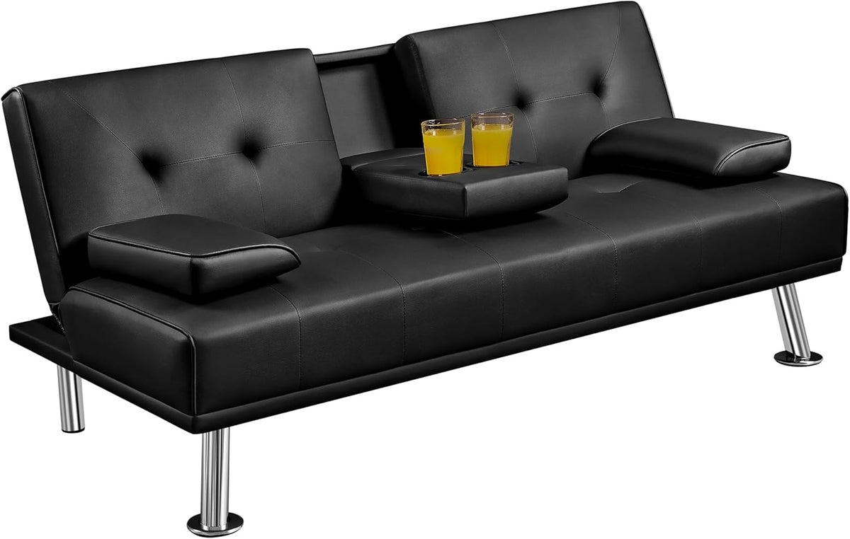 Divano letto Yaheetech, trasformabile, pieghevole, 3 in 1, legno, per soggiorno