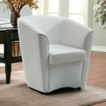 Poltrona Dmora, 70 × 60 × 74 cm, Bianco, similpelle, per soggiorno