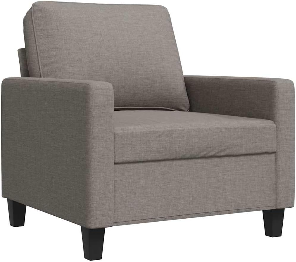 vidaXL Poltrona, 60 cm, Tortora, tessuto, per soggiorno