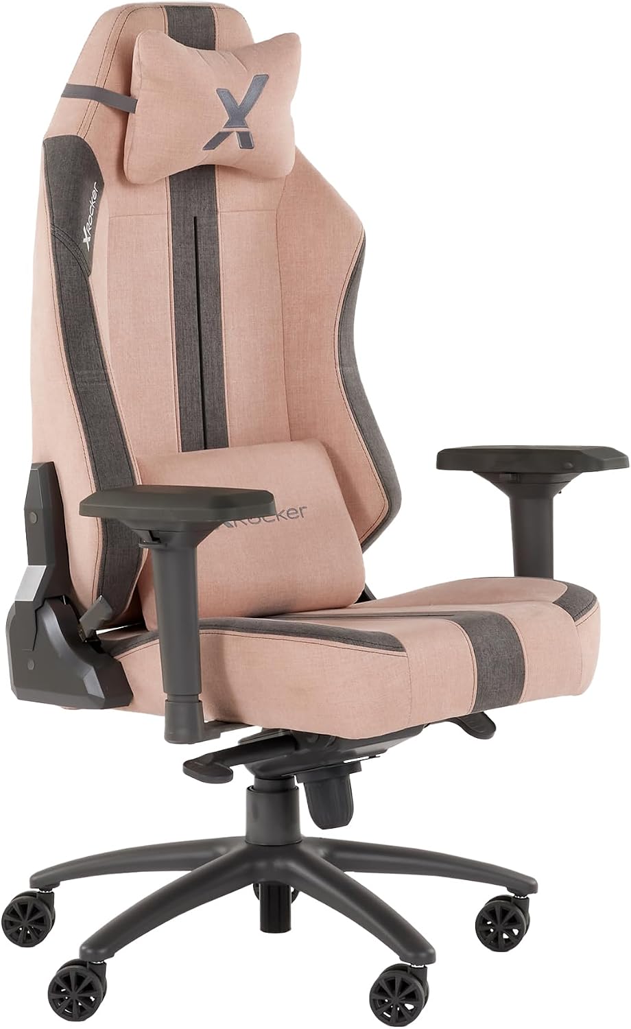 Sedia da ufficio X Rocker, Grigio, velluto, ergonomica, per ufficio