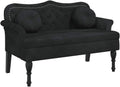 vidaXL Panca, 120,5 × 65 × 75 cm, Nero, velluto, con cuscini