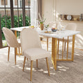 REXO Set di sedie da pranzo, 2 sedie, Beige, metallo, velluto, per sala da pranzo e cucina
