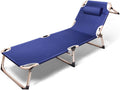 Lettino prendisole FJGQXL, Blu scuro, 193 × 63 × 30 cm, acciaio, reclinabile, per giardino e terrazzo