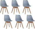 GrandCA HOME Set di sedie da pranzo, 6 sedie, Grigio, legno, per sala da pranzo e cucina