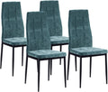 Sedia Brigros, 4 sedie, Verde, 42 × 52 × 98 cm, 81 × 45 × 29,5 cm, tessuto, per sala da pranzo e cucina