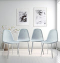 Hallowood Furniture Set di sedie da pranzo, 4 sedie, Grigio chiaro, tessuto, per ufficio