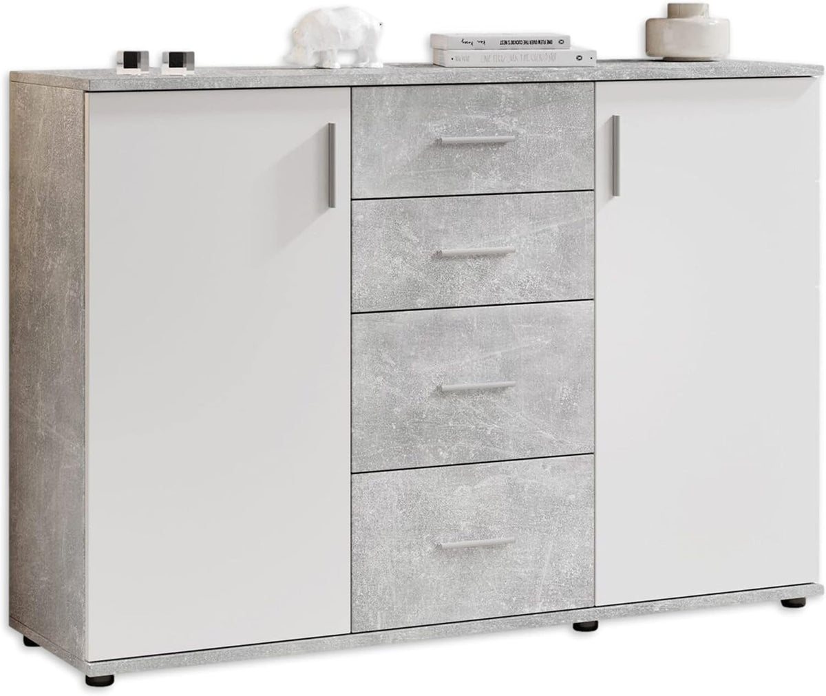 Cassettiera Stella Trading, 120 × 82 × 35 cm, Bianco, legno