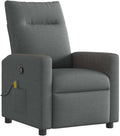 vidaXL Poltrona reclinabile massaggiante in tessuto, Grigio scuro/Nero, 6 punti, 69 × 86 × 100 cm