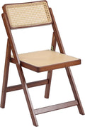 Set di sedie da pranzo Tiita, pieghevole, 1 sedie, Noce, bambù, rattan, per camera da letto