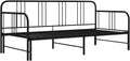 vidaXL Divano letto, 90 × 200 cm, Nero, metallo, per soggiorno