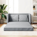 Divano letto IKAYAA, 2 posti, matrimoniale, 2 in 1, 112 × 60 × 55 cm, 112 × 174 × 55 cm, tessuto, Grigio chiaro, trasformabile, pieghevole
