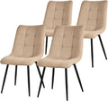 Set di sedie da pranzo ML DESIGN modern living, 4 sedie, Marrone chiaro/Nero, metallo, tessuto, per ufficio