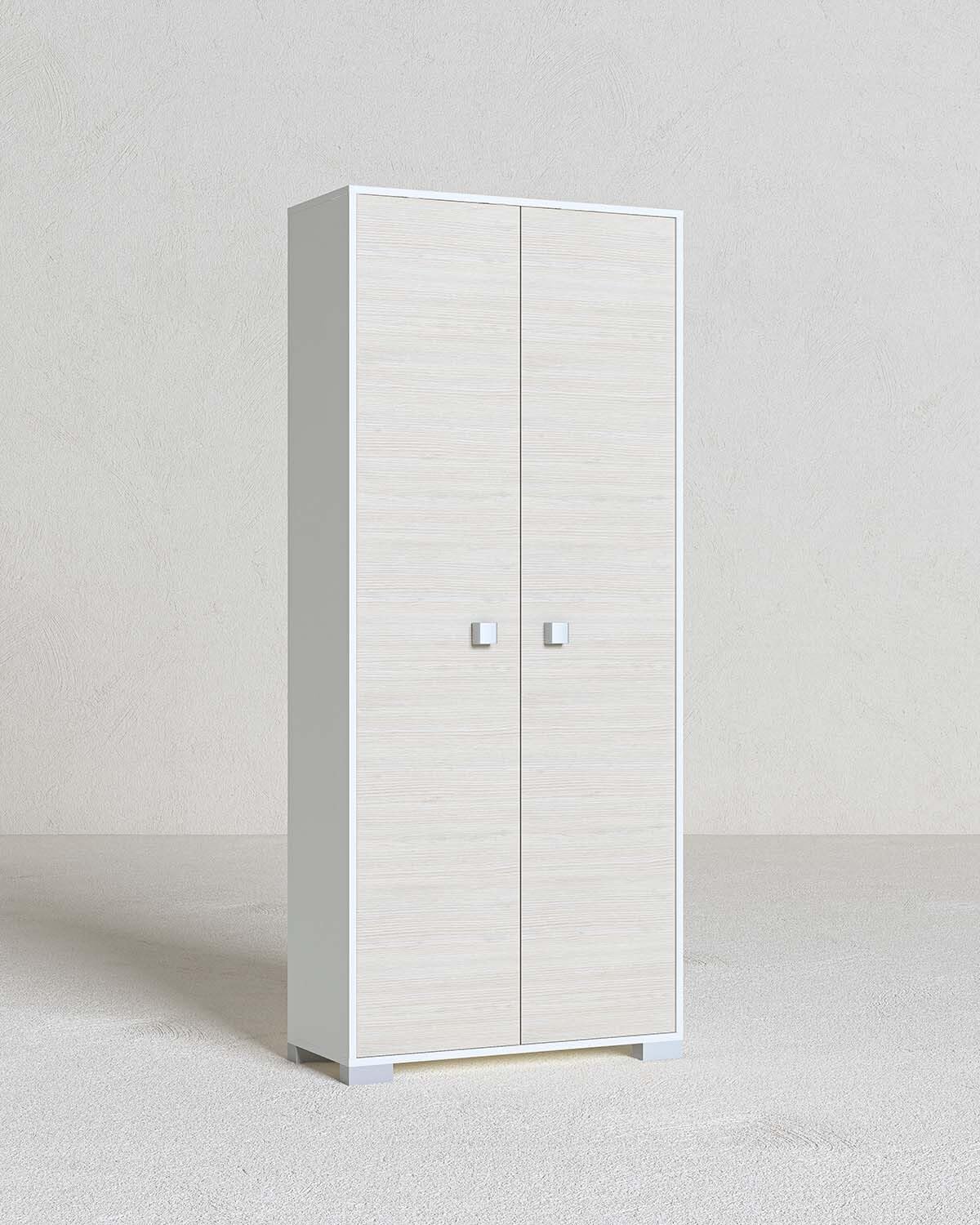Armadio DOOMOSTORE LOVING YOUR HOME, Bianco/Olmo, 2 ante, per sala da pranzo e cucina