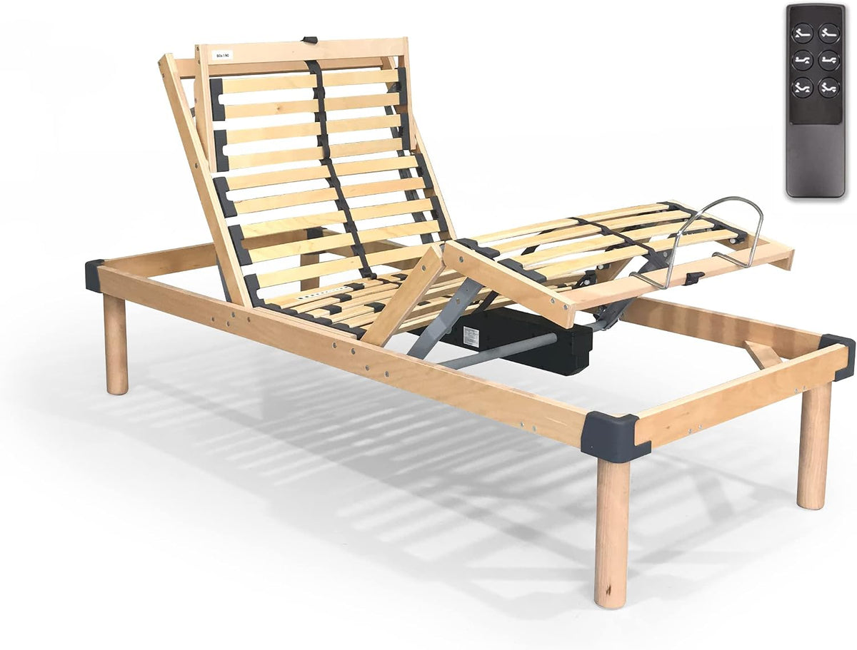 Rete letto motorizzata Più Relax, elettrico, con rete a doghe, legno, misura 80 × 190, per camera da letto