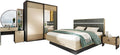 ARREDO DA CASA Letto, CDLU37, matrimoniale, Rovere/Nero, con ante scorrevoli, materasso incluso, per camera da letto