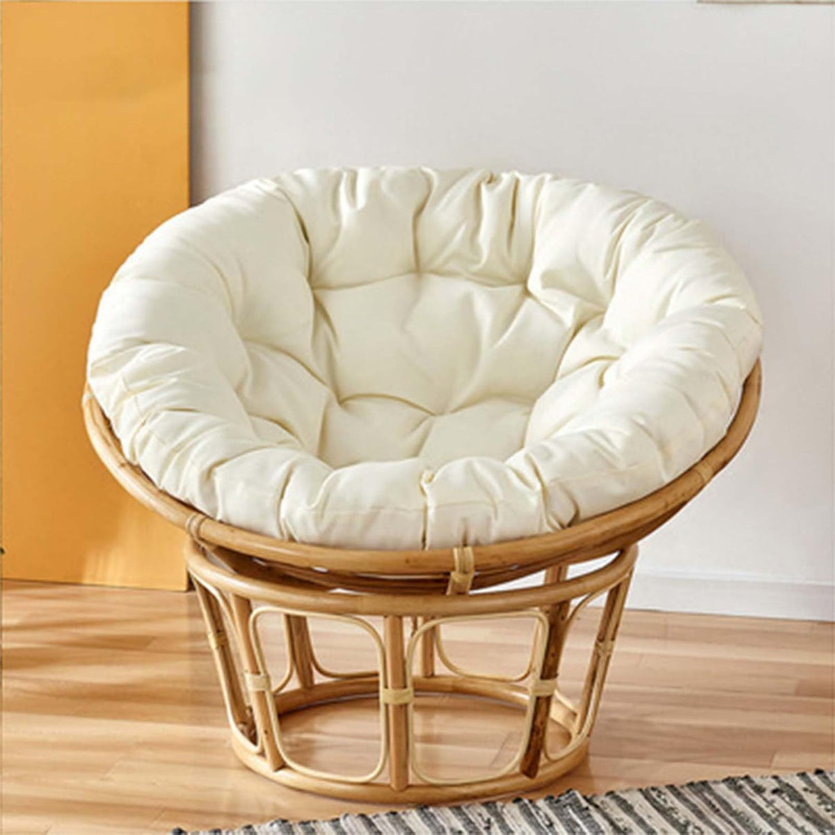 Poltrona, 110 × 110cm, rattan, Nero, per giardino e terrazzo