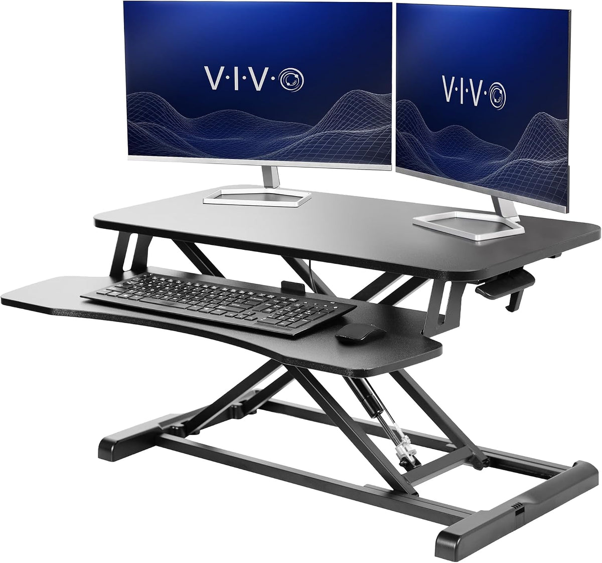 Scrivania VIVO, desk-v000k, 32 pollici, regolabile, per doppio monitor, con molla a gas, per ufficio