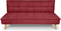 Divano letto SAMIRA, Bart, 180 × 106 cm, 3 posti, Bordeaux, tessuto, per soggiorno