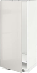 Mobile colonna per frigorifero, 60 × 60 × 140 cm, Bianco/Grigio chiaro