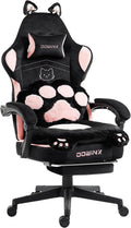 Dowinx Sedia gaming, tessuto, con poggiapiedi, ergonomica, per ufficio