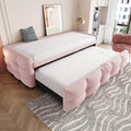 Divano letto VIVCA, singolo, matrimoniale, Rosa, 180 × 190 cm, velluto, materasso non incluso, allungabile, con rete a doghe, imbottito