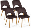 Set di sedie da pranzo Brigros, Oblo, Marrone, 4 sedie, legno, metallo, per sala da pranzo e cucina