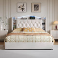 Letto contenitore FAAMEPBO, matrimoniale, 160 × 200 cm, con contenitore, regolabile, con rete a doghe, con porta USB, imbottito, per camera da letto