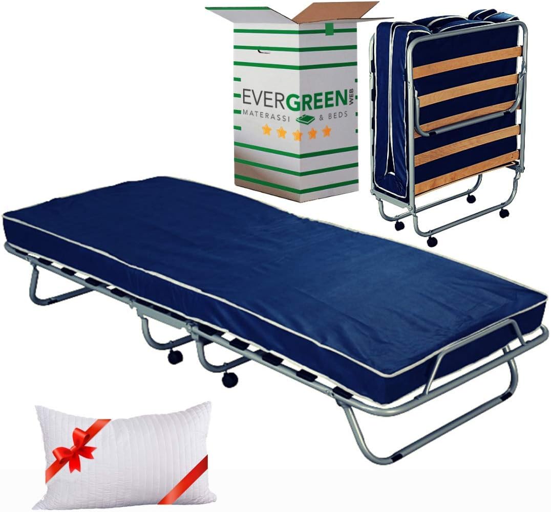 Brandina pieghevole EVERGREENWEB MATERASSI & BEDS, 10 cm, legno, memory foam, ortopedico