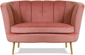 Divano Totò Piccinni, Rosa, 130 × 78 × 73 cm, metallo, velluto, imbottito, per soggiorno