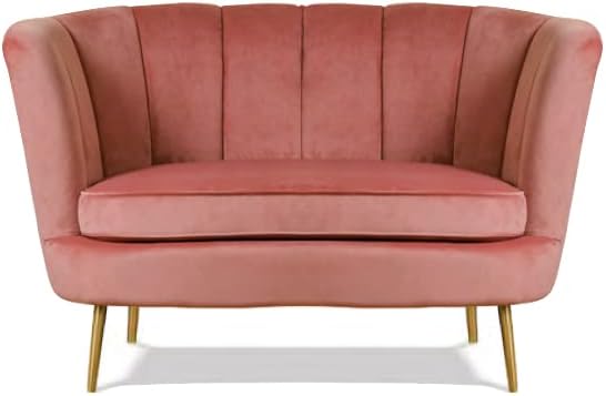 Divano Totò Piccinni, Rosa, 130 × 78 × 73 cm, metallo, velluto, imbottito, per soggiorno