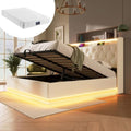 Letto Huayz, 140 × 200 cm, Bianco, matrimoniale, con rete a doghe, con porta USB, imbottito, tessuto, materasso incluso, per camera da letto