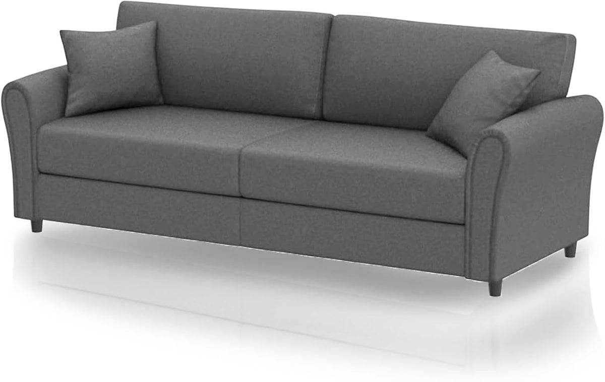 Shally Dogan Divano, 3 posti, 10 cm, Grigio chiaro, legno, tessuto, per soggiorno