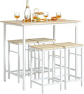 Set da pranzo da giardino SoBuy, OGT11-WN, 100 × 60 × 87 cm, 32 × 32 × 57 cm, 4 sgabelli, legno, per giardino e terrazzo