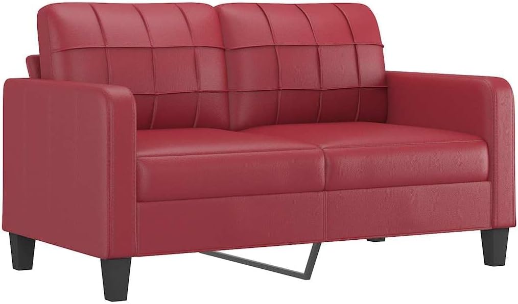 vidaXL Divano, 2 posti, Rosso, 140 cm, similpelle, per soggiorno