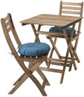 IKEA ASKHOLMEN Set da giardino Grigio/Marrone, tavolo e 2 sedie con cuscini, acacia massiccia, 491.835.31