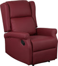 Poltrona reclinabile Totò Piccinni, Bordeaux, 53 × 63 cm, similpelle, con poggiapiedi, imbottito, per soggiorno