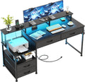 Scrivania MUTUN, 135 cm, legno, tessuto, con porta USB, per ufficio