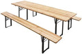 Set tavolo e panche Totò Piccinni, Naturale, pieghevole, legno